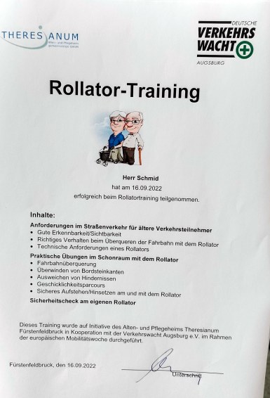 Hielten alle am Ende stolz in den Händen: einen Rollatorführerschein